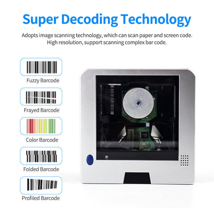 Aibecy Hand-Free Wired Barcode Scanner 1D Omnidirectional Bar Code Reader P4K3