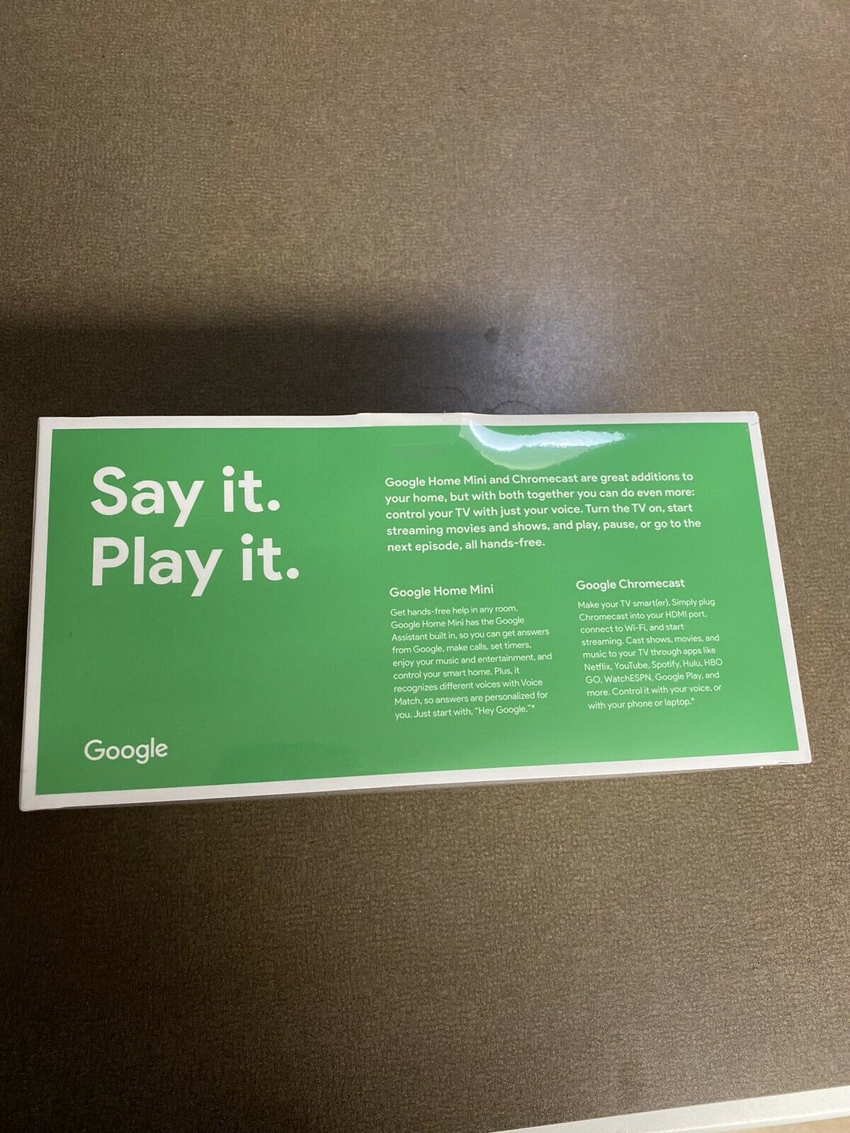 Google Smart Tv Kit - Google Home Mini + Google Chromecast Bundle **SEALED**