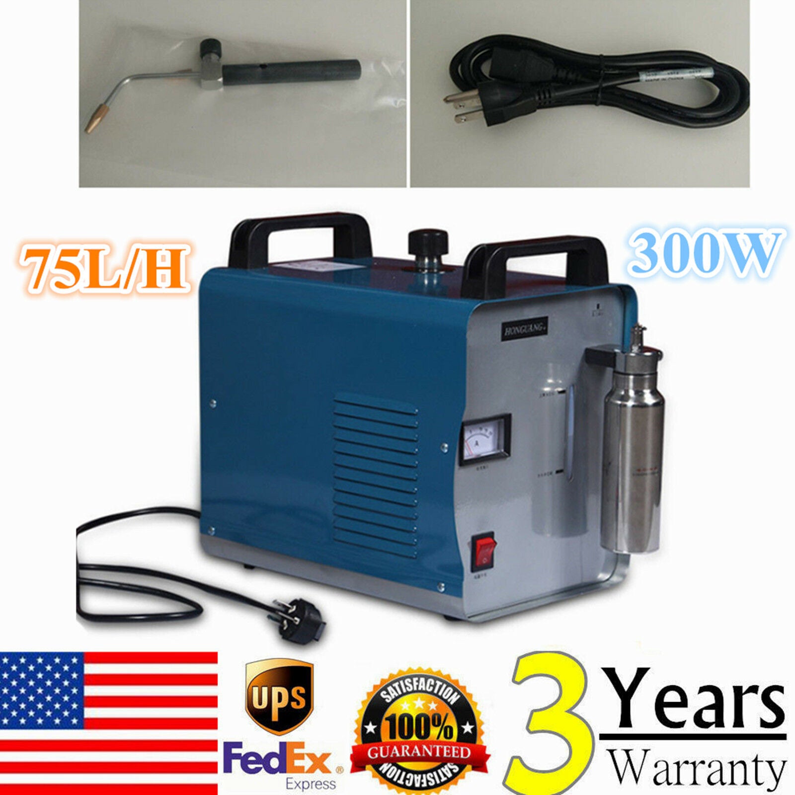 Oxygen Hydrogen Flame Generator Acrylic Polishing Machine 75L/H 300W 1 Gas Torch