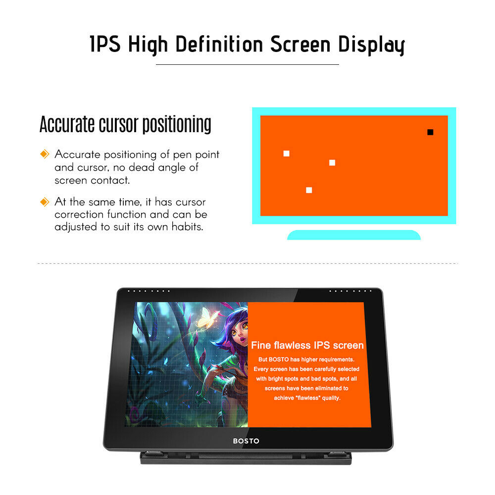 15.6 " H-IPS LCD Graphics Drawing Tablet Non-slip Back Design+8192 Stylus Pen