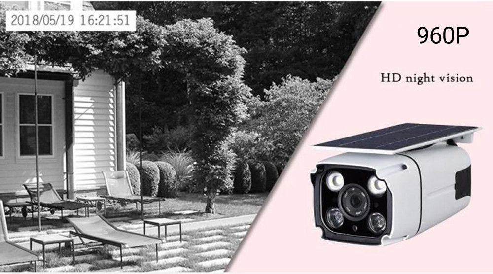 Solar Battery Power IP Camera Camcorder Wireless WiFi HD Outdoor CCTV IR For IOS