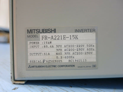 NEW Mitsubishi A200 20 HP FR-A221E-15K 240V VS AC Inverter Drive FRA221E15K