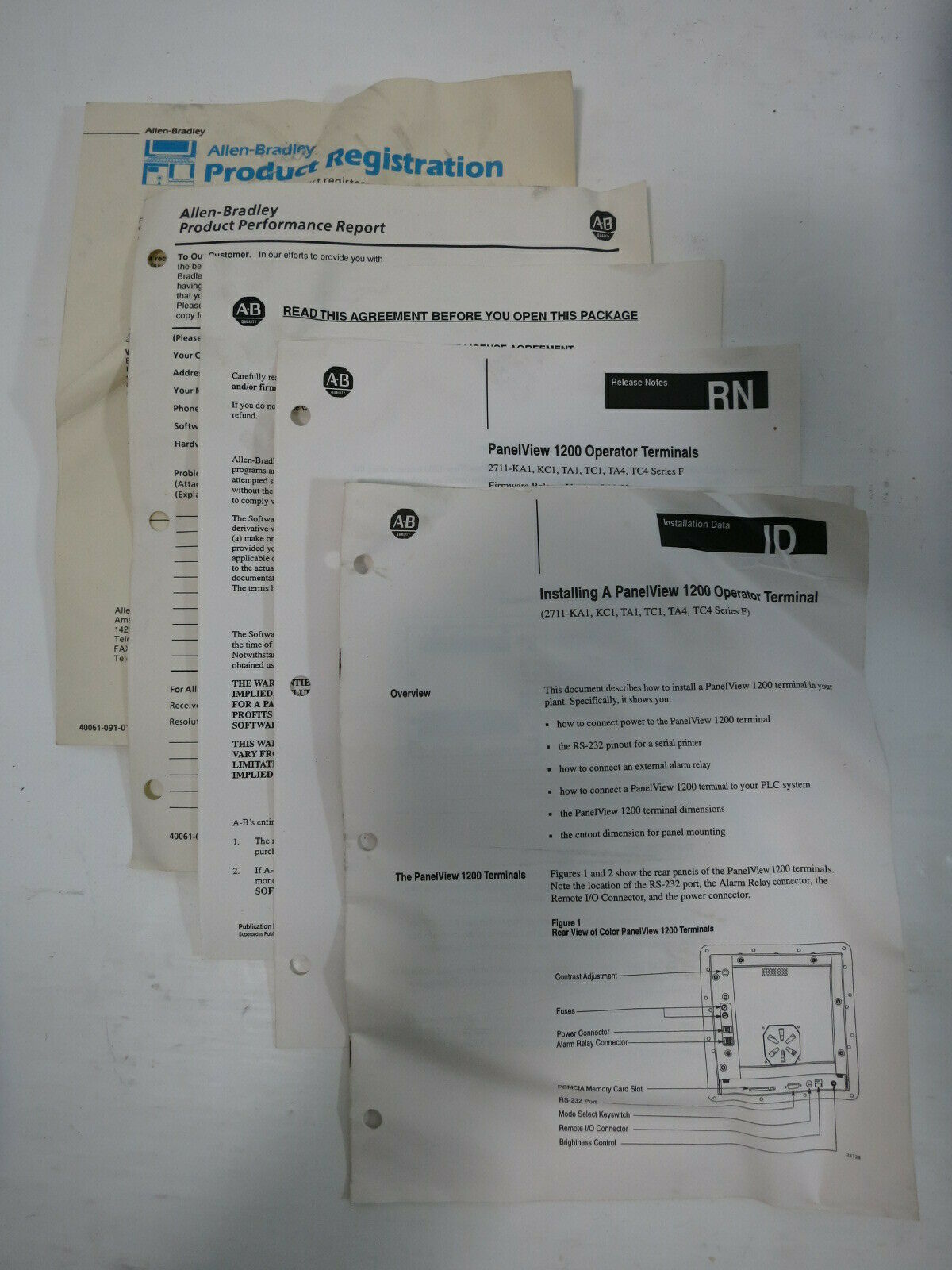 New Allen Bradley 2711-KA1X PanelView 1200 Ser G Rev C FRN 5.13.00 2711-KA1