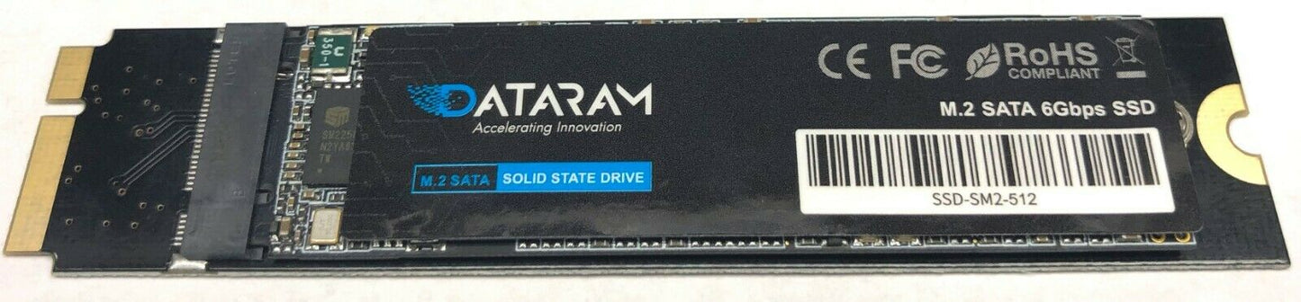 DATARAM 512GB SATA III M.2 SSD para 2012 Apple MacBook Air