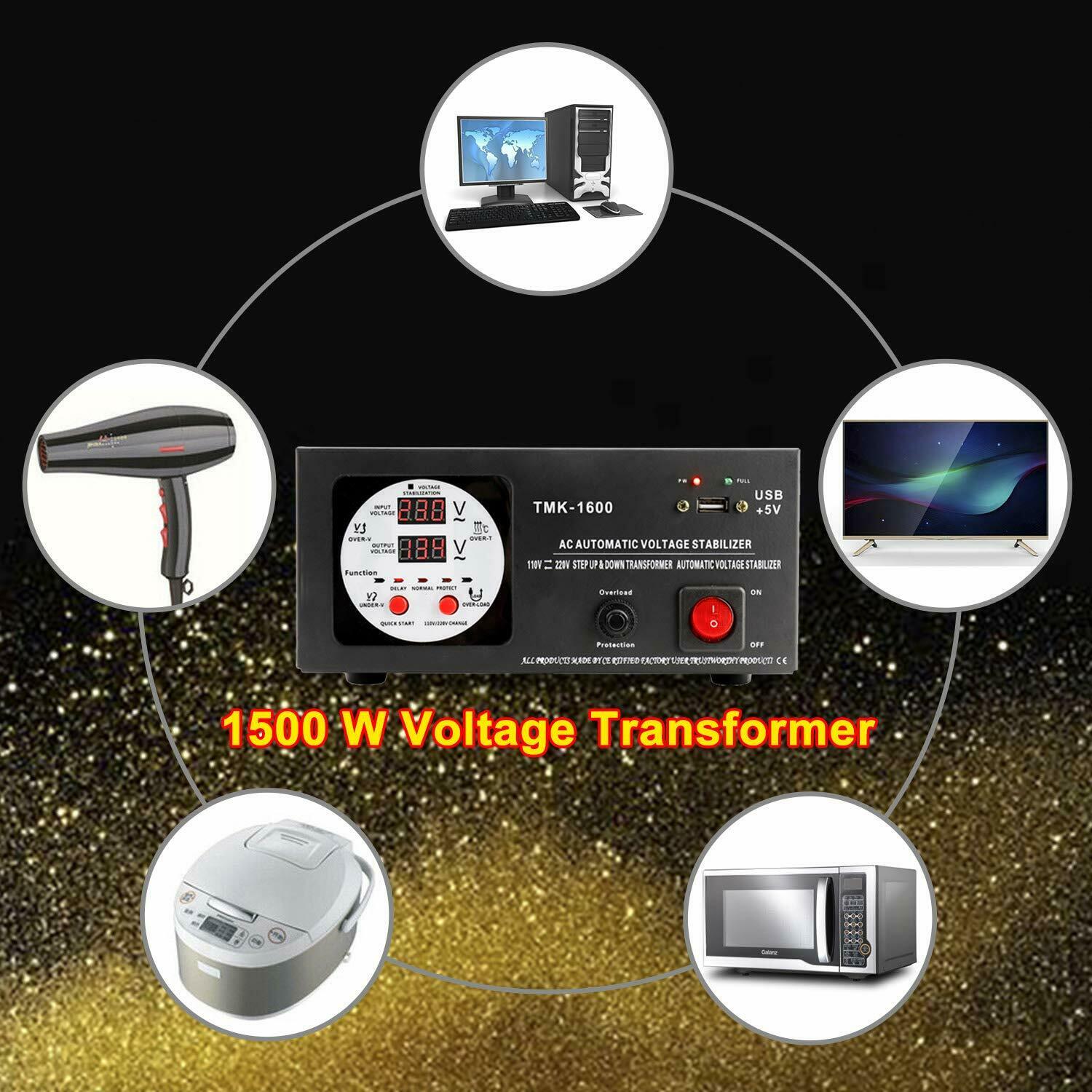 Hot!Auto Voltage Transformer Converter 1500 W Step Up/Down 110V/120V - 220V/240V