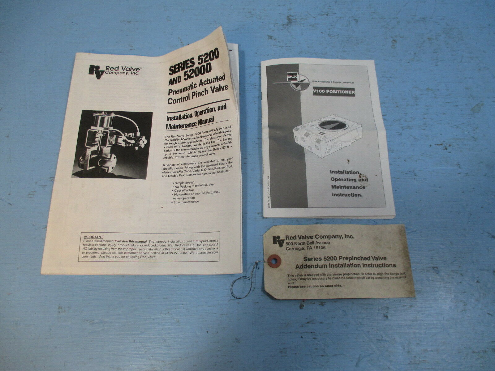 NEW Red Valve 5200 Series Control Pinch Valve 10" 10x6 D1 Pneumatic Positioner