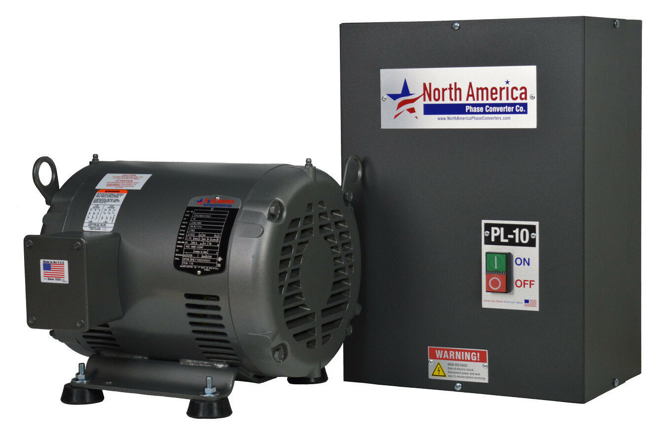 Convertidor de fase rotatorio PL-10 Pro-Line 10HP - Arrancador incorporado, fabricado en EE. UU.