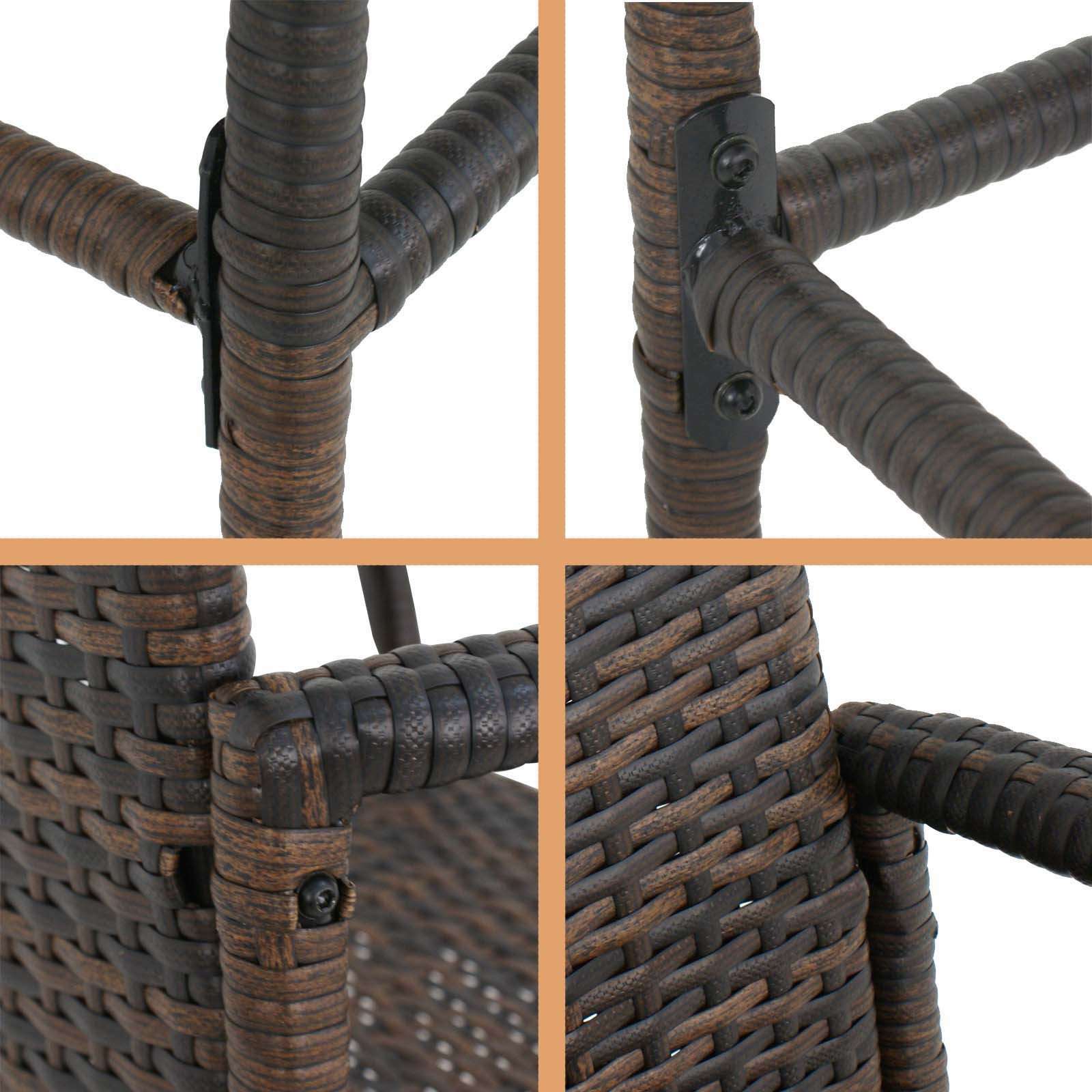 Outdoor Wicker Bar Stool Set of 2 Rattan Bar stools Dining Chair Garden Club