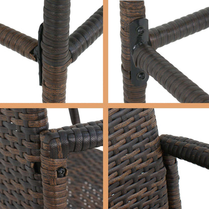 Outdoor Wicker Bar Stool Set of 2 Rattan Bar stools Dining Chair Garden Club