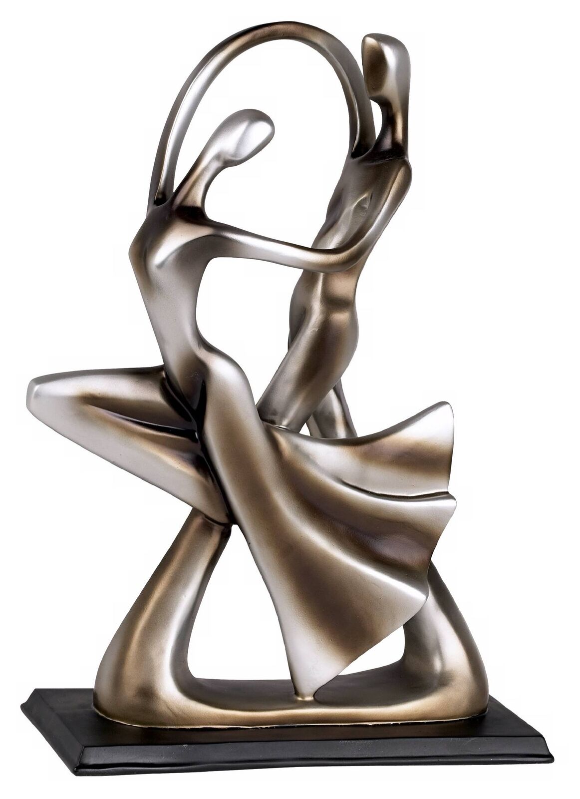 Silver Abstract 14 3/4" High Dancing Couple Sculpture