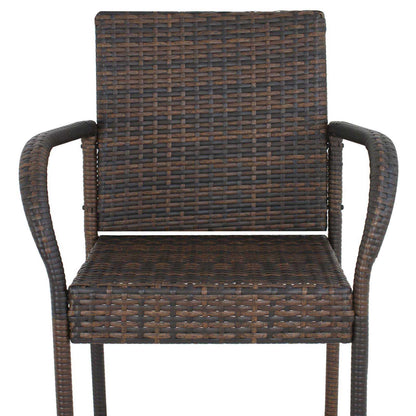 Outdoor Wicker Bar Stool Set of 2 Rattan Bar stools Dining Chair Garden Club