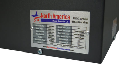 PL-10 Pro-Line 10HP Rotary Phase Converter - Built-In Starter, Made In USA