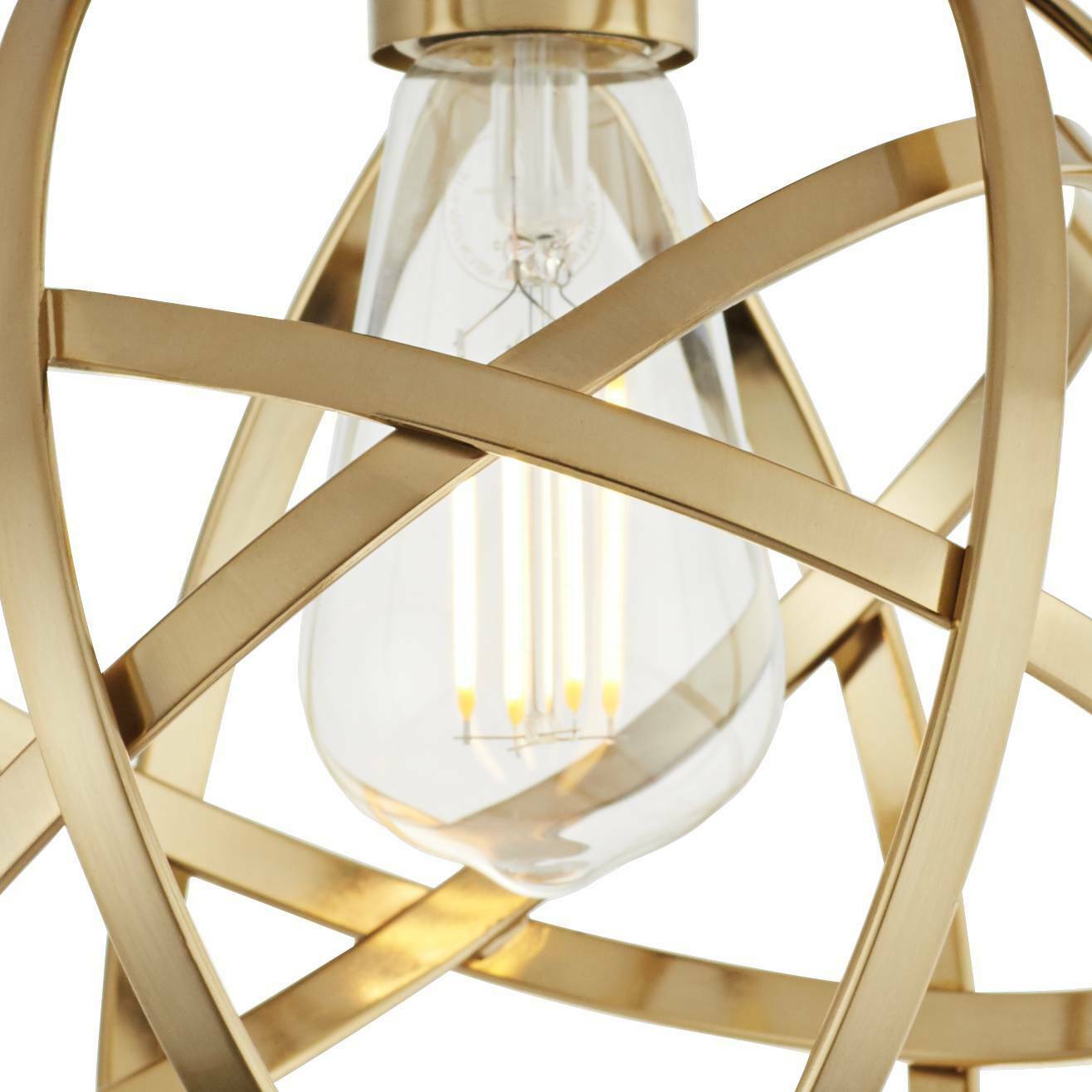 Industrial Atom 8" Wide Brass LED Ceiling Light
