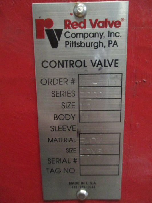 NEW Red Valve 5200 Series Control Pinch Valve 10" 10x6 D1 Pneumatic Positioner