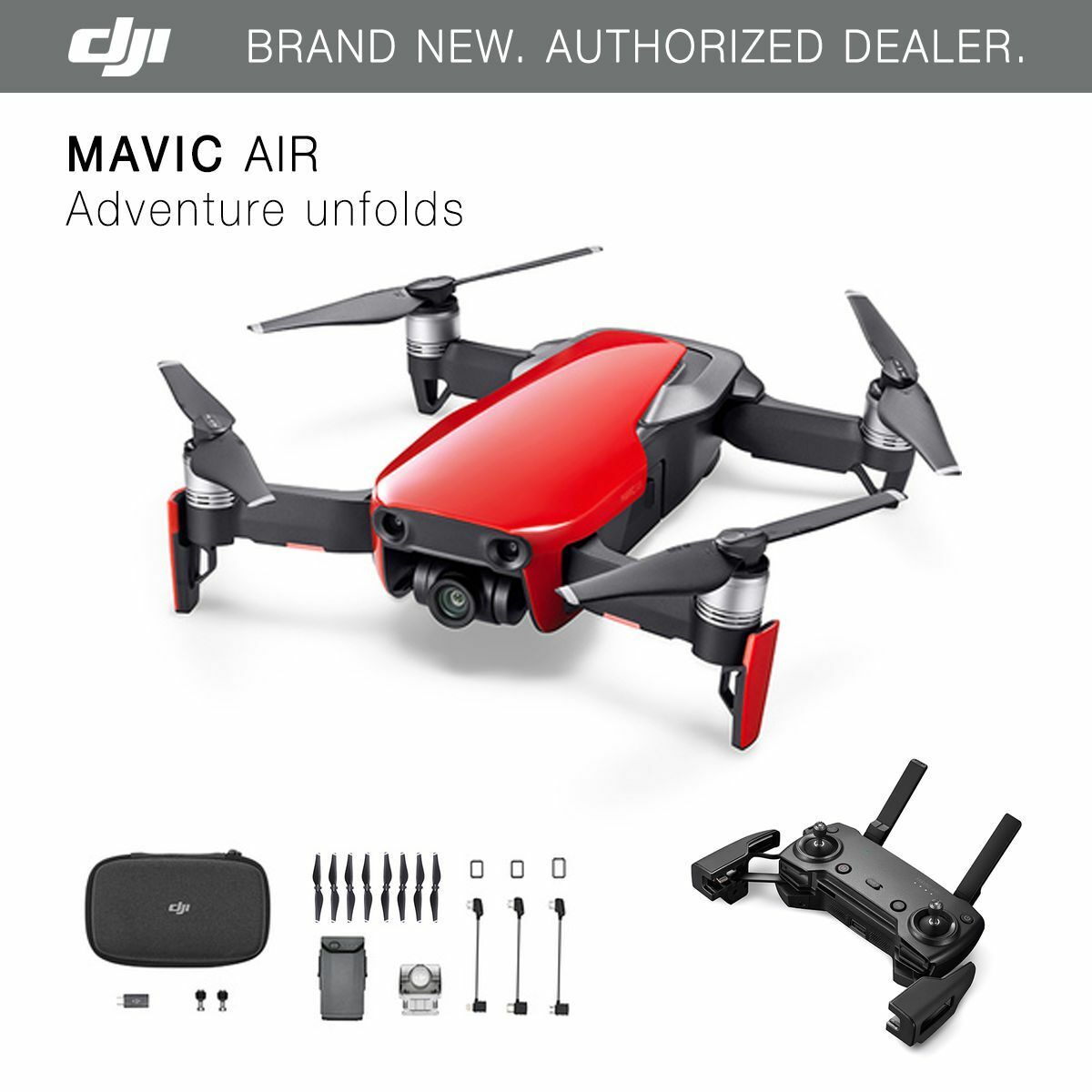 DJI Mavic Air - Flame Red Drone - 4K Camera