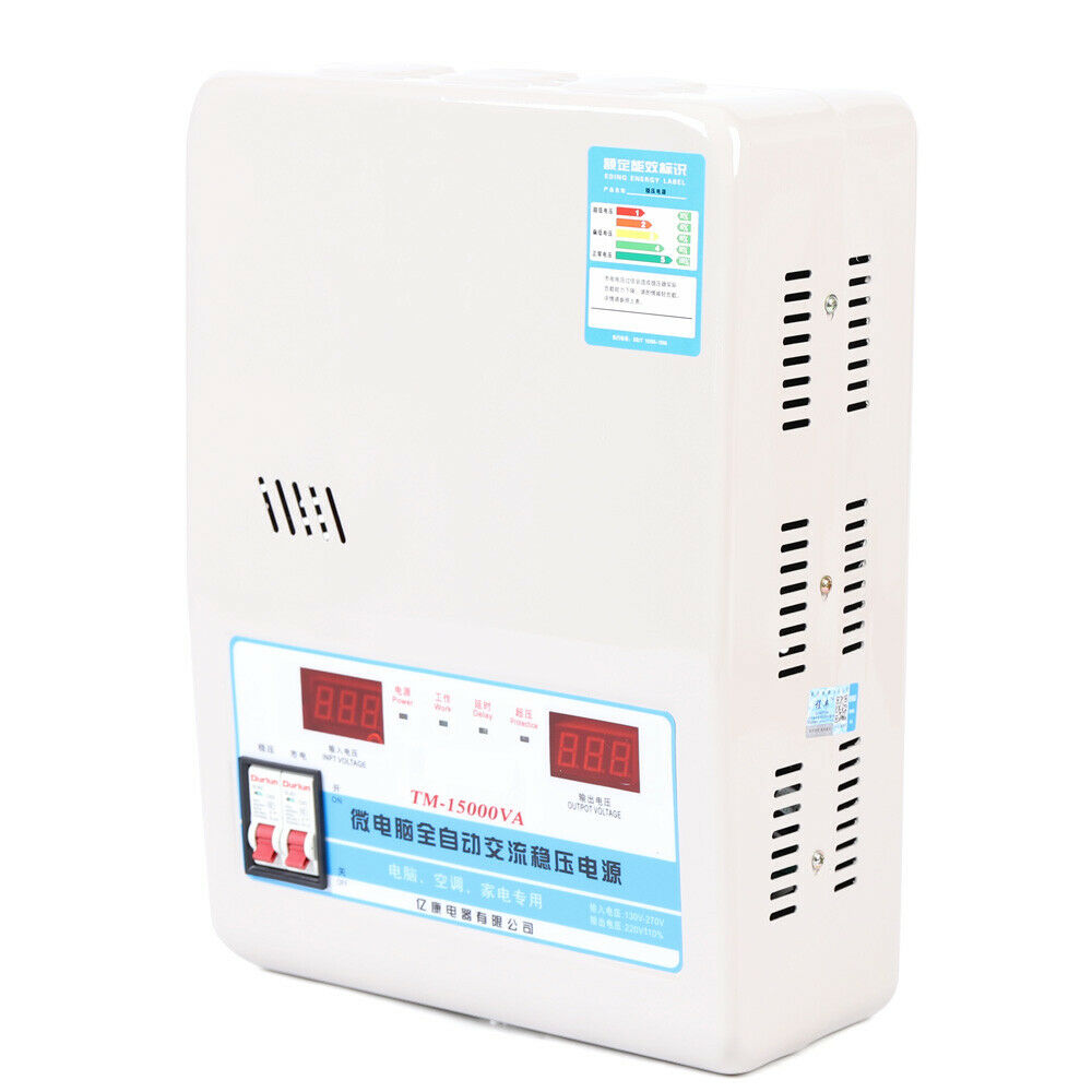 AC Automatic Voltage Stabilizer 15KW Regulator Power Supply 130-270V to 220V US