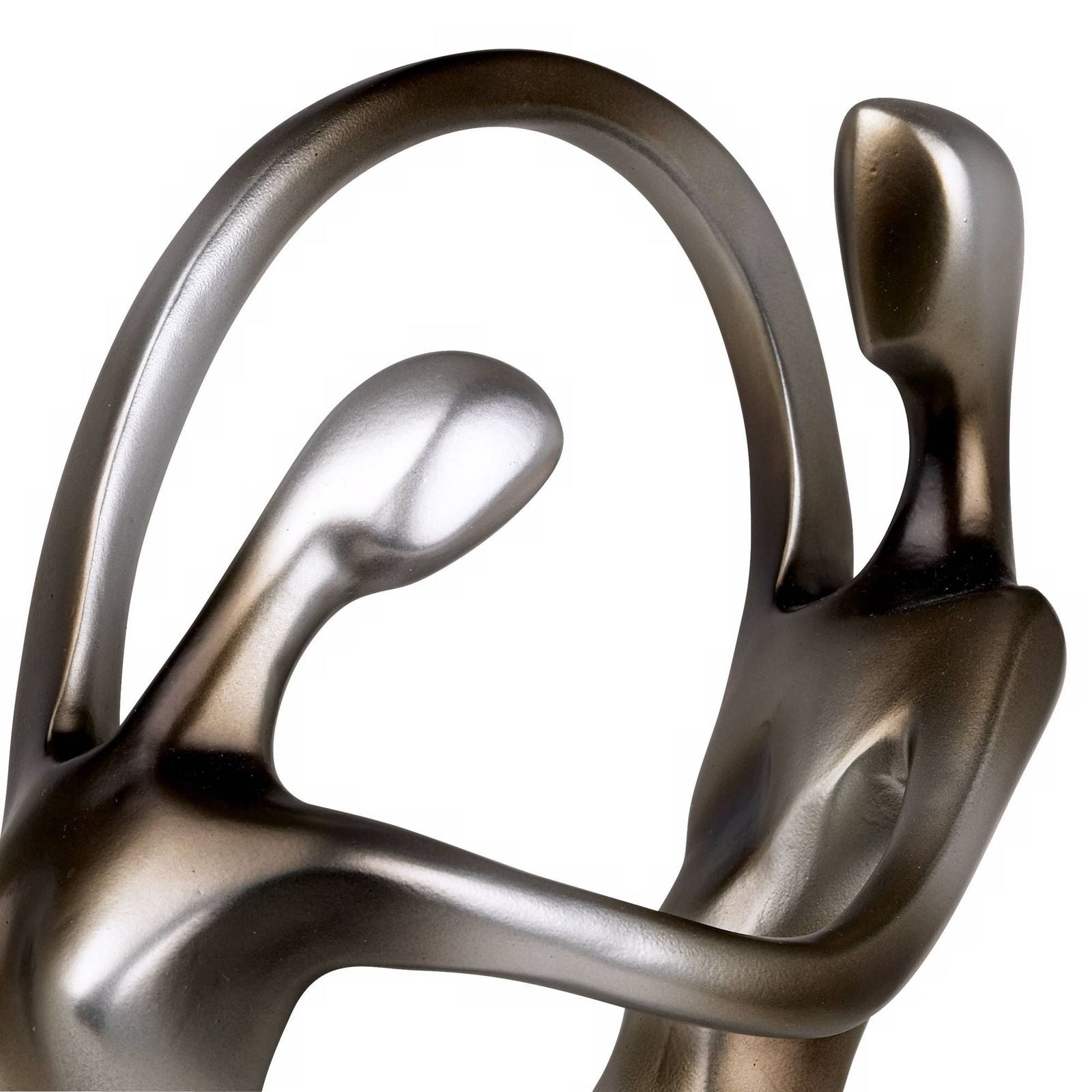 Silver Abstract 14 3/4" High Dancing Couple Sculpture