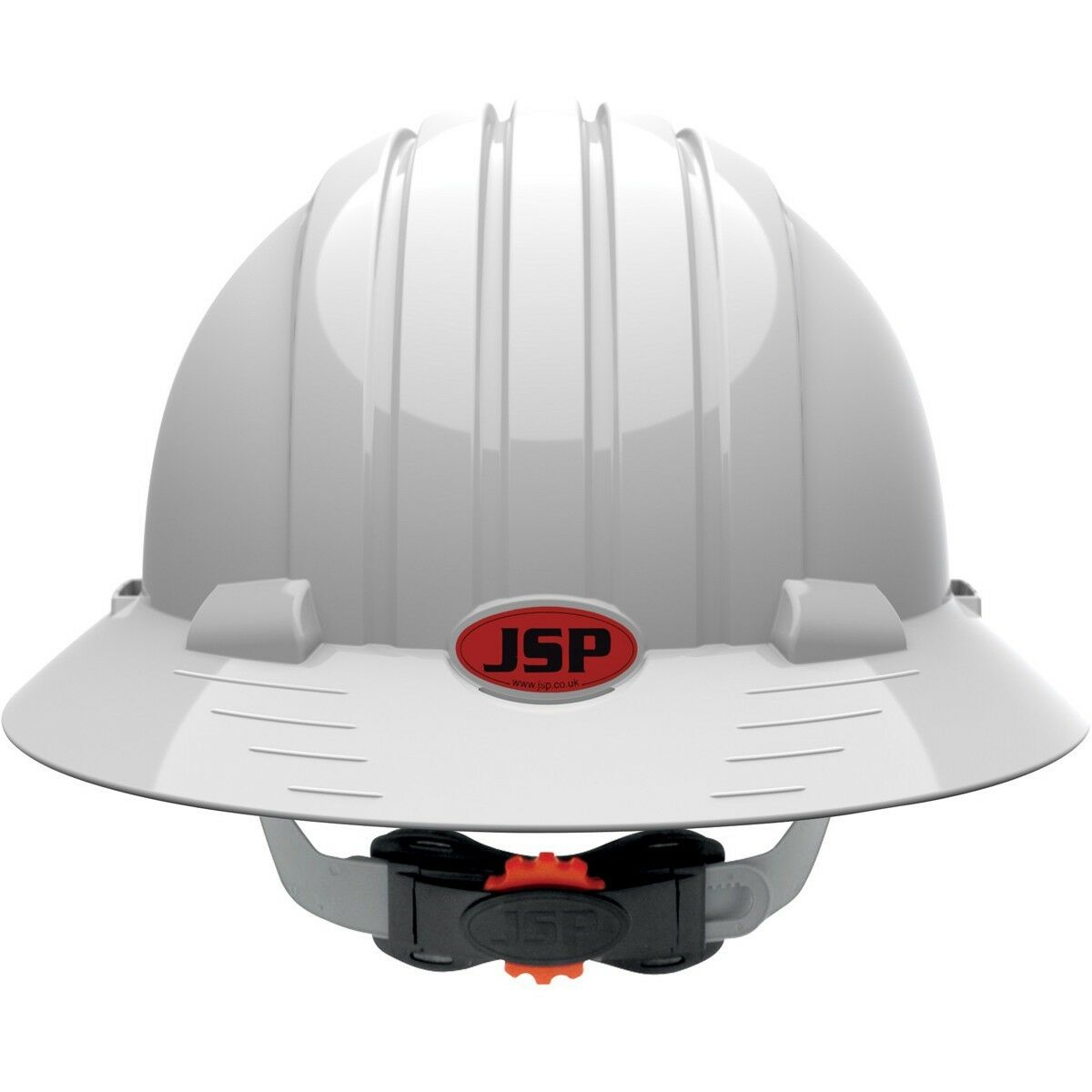 JSP Vented Full Brim Hard Hat with 6 Point Ratchet Suspension