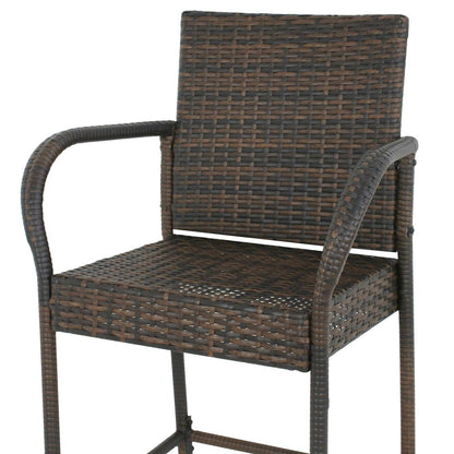 Outdoor Wicker Bar Stool Set of 2 Rattan Bar stools Dining Chair Garden Club