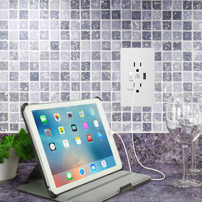 Dual USB Port Wall Socket Charger AC Power Receptacle Outlet Plate Power Adapter