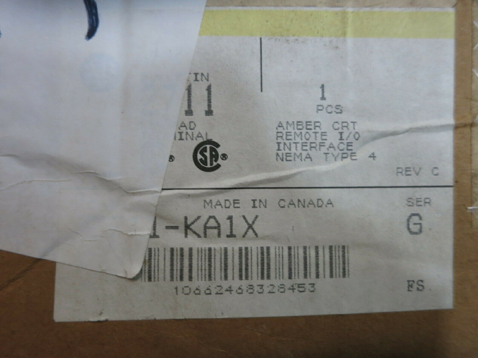 New Allen Bradley 2711-KA1X PanelView 1200 Ser G Rev C FRN 5.13.00 2711-KA1