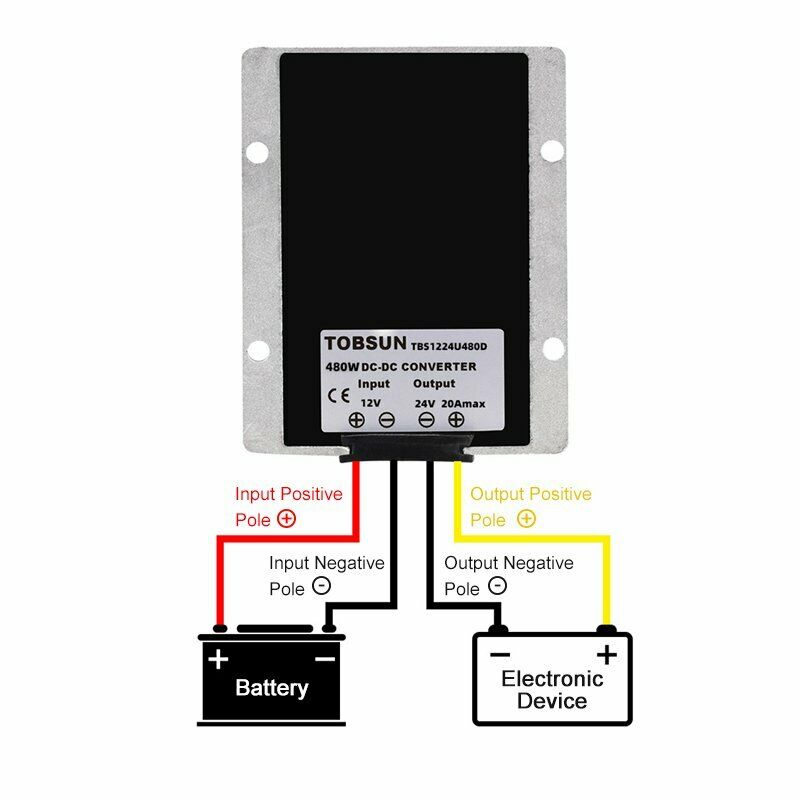 Waterproof DC12V to DC 24V 20A 480W Step Up Power Supply Converter Regulator Kit