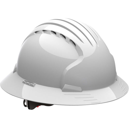 JSP Vented Full Brim Hard Hat with 6 Point Ratchet Suspension