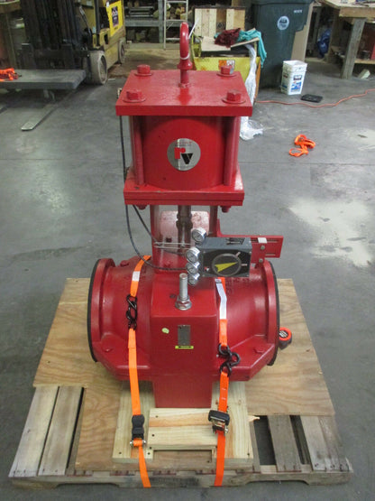 Red Valve 5200 Series Control Pinch Valve 10" 10x6 D1 Pneumatic Positioner