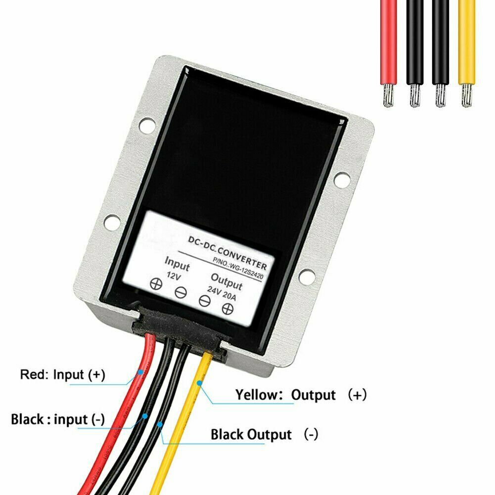 Waterproof DC12V to DC 24V 20A 480W Step Up Power Supply Converter Regulator Kit