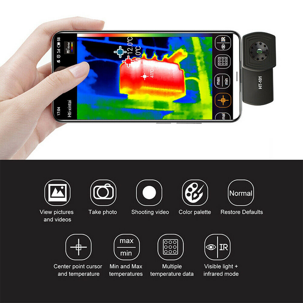 HT-101 USB Mobile Phone Thermal IR Imager 220x160 Imaging Camera F Android Phone