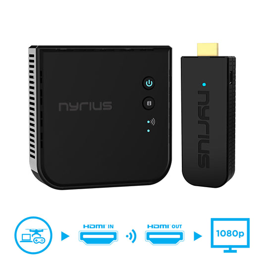 Nyrius Pro+ Wireless HDMI Video Transmitter to Stream 1080p Video up to 165ft