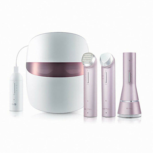 LG Pra L Derma LED Mask Home Care Beauty Device Set of 4 - Pink / Gold