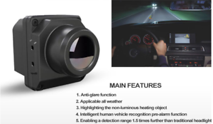 Thermal imaging for car ADAS night vision ( FLIR Pathfindir II DUE VUE )