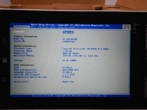 Panasonic Toughpad FZ-R1 FZDZZBM Intel Celeron N2807 1.58GHz