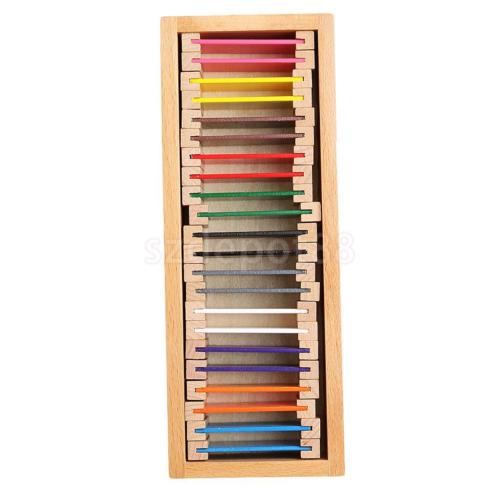 Caja de color de madera material sensorial de Montessori Caja de herramientas de enseñanza preescolar de los niños