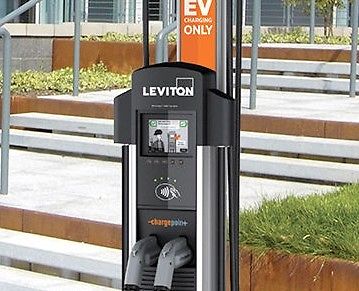Leviton - Evr - Green 4000 Public Charging Station - dual unit on bollard