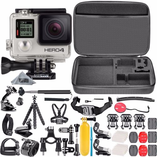 GoPro HERO4 Silver Edition +50 Piece Hero 4 Accessory Kit Camera Camcorder