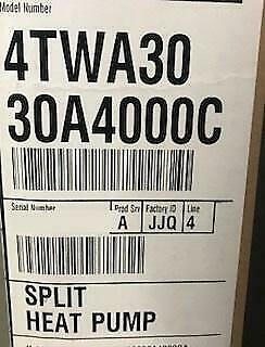 TRANE 4TWA3030A4000CA 2-1/2 TON SPLIT-SYSTEM HEAT PUMP, 13 SEER 460/60/3 R-410A