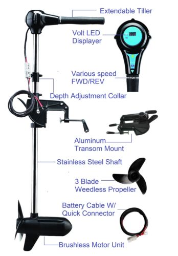 N300-24V 160LB Brushless Electric Boat Trolling Motor Saltwater 42“ shaft