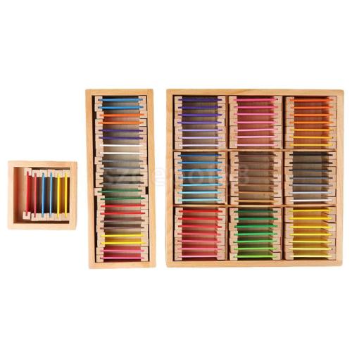 Caja de color de madera material sensorial de Montessori Caja de herramientas de enseñanza preescolar de los niños