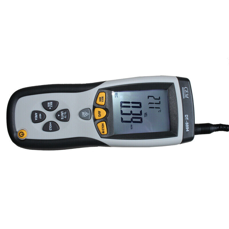 CEM DT-8894 CFM/CMM Thermo-Anemometer with Built-in Non-contact IR Thermomete