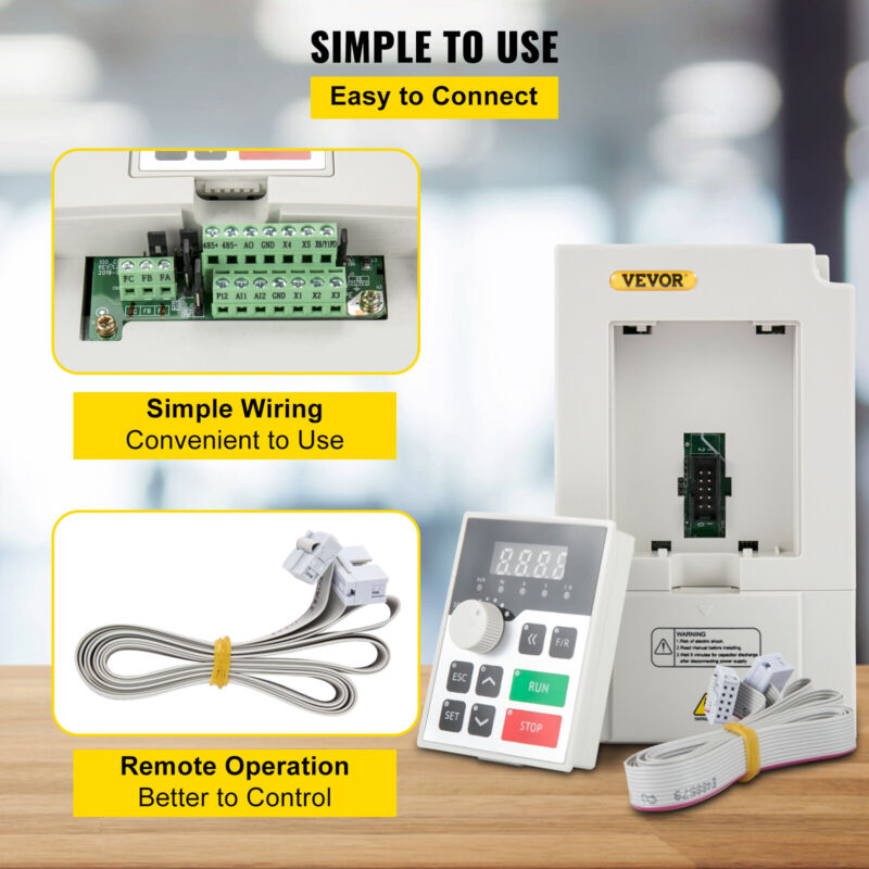 VEVOR 3KW VFD RS485 220V Variable Frequency Drive 4HP Inverter Converter 1000 Hz