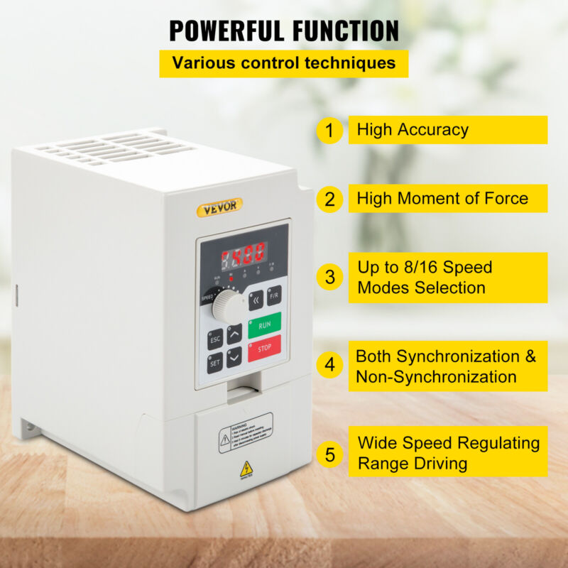 VEVOR 3KW VFD RS485 220V Variable Frequency Drive 4HP Inverter Converter 1000 Hz