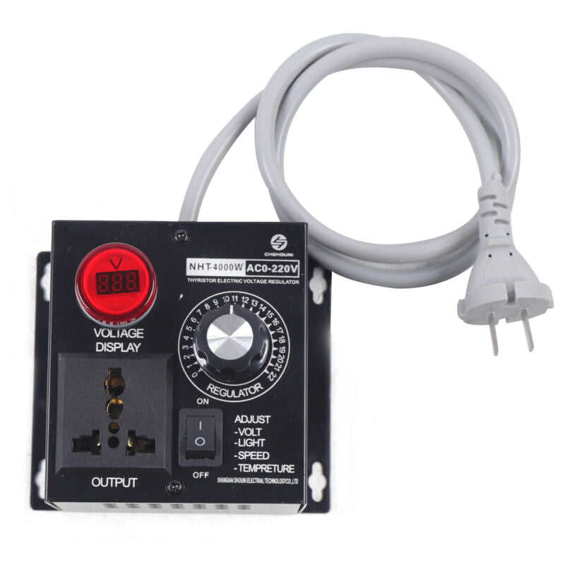4000W Variable Voltage Regulator Voltage Stabilizer 18A 0-220V Adjustable
