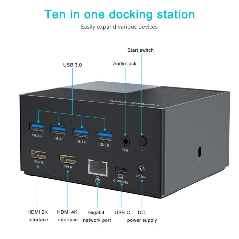 USB C Docking Station Dual Monitor Compatible w/ Mac Windows Thunderbolt 3 & 4 UG69PD2PRO