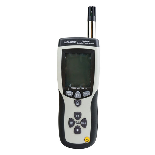 CEM DT-8896 Psychrometer with InfraRed Thermometer Triple Digital LCD Display