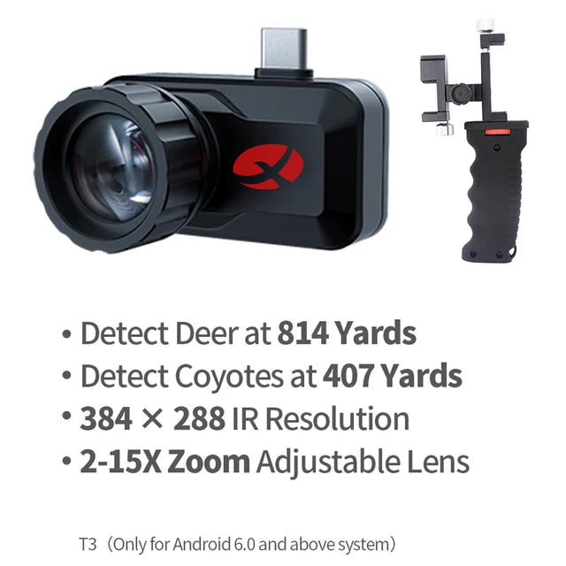 Night Vision Monocular Xinfrared T3 Thermal Imaging Telescope for Hunting Rescue Android Phone Type C