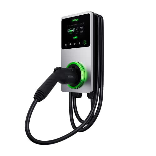 Autel Smart Level 2 Cargador eléctrico para vehículo (EV) de hasta 50 amperios, 240 V, estación de carga con cable para coche con visualización táctil LCD, Energy Star, CSA, Bluetooth, Wi-Fi, Ethernet, 4G, ‎AEUS-106000767E-BK-001