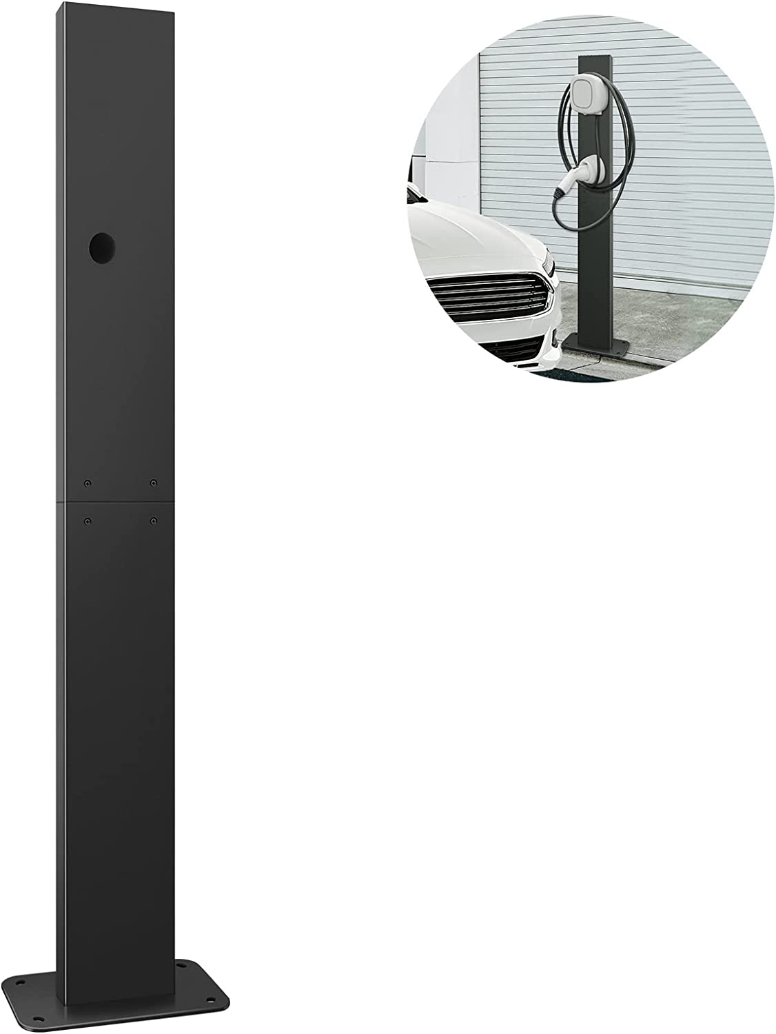 eMACROS Pedestal de conector de pared EVSE - Pedestal para estación de carga general de vehículos eléctricos montada