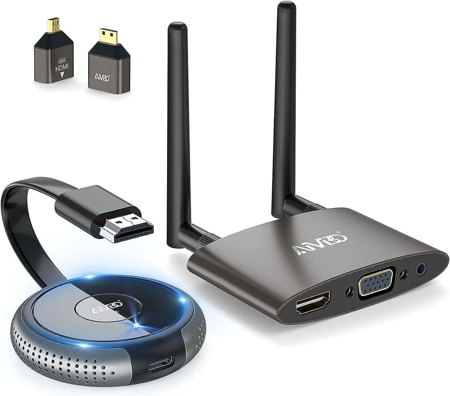 Transmisor y receptor HDMI inalámbrico 4K, TIMBOOTECH inalámbrico HDMI de 165 pies/50 m de largo alcance de transmisión de video/audio desde PC, portátil a HDTV, monitor, proyector, HDMI inalámbrico 5G para TIKTOK/Neflix/conferencias BBUSTIMHDMIDONGLE